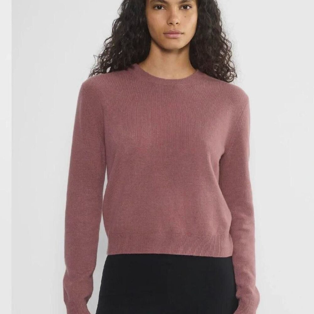 Aritzia Wilfred Rose Crewneck Pullover Sweater Size Small 100% Cashmere